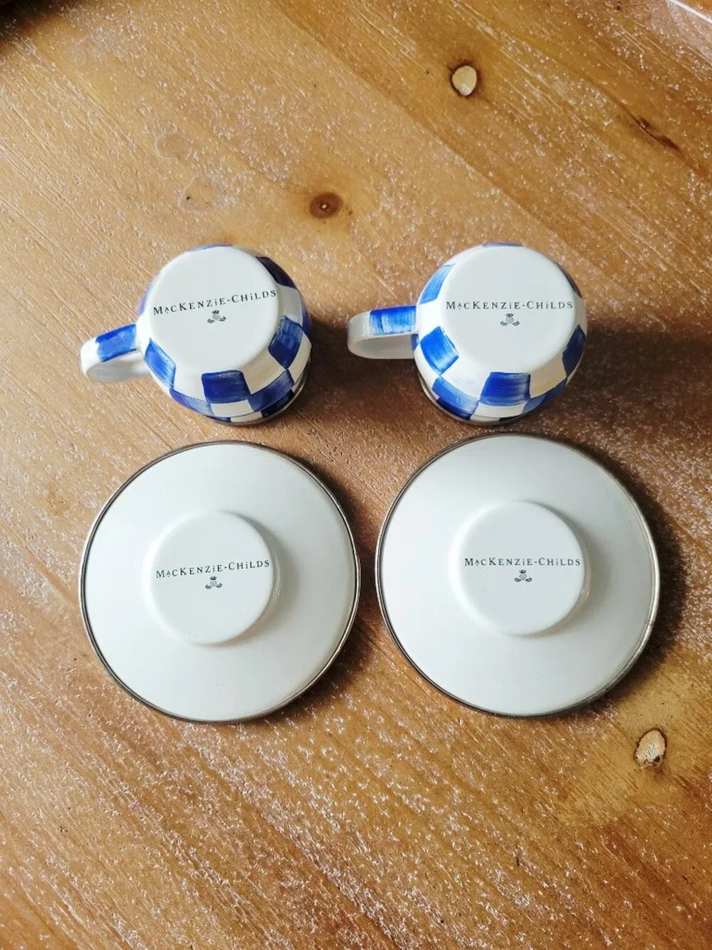 MacKenzie-Childs Royal Check Espresso Cup and Saucer Set
